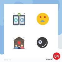 4 User Interface Flat Icon Pack of modern Signs and Symbols of development game sad family sport Editable Vector Design Elements