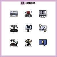 9 Creative Icons Modern Signs and Symbols of ad connection data wifi modem Editable Vector Design Elements