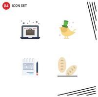 Set of 4 Commercial Flat Icons pack for online competitive economy pet list Editable Vector Design Elements