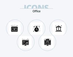 Office Glyph Icon Pack 5 Icon Design. finance. office. calendar. light. idea vector