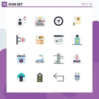 16 Creative Icons Modern Signs and Symbols of sign medical cursor shopping precentage Editable Pack of Creative Vector Design Elements