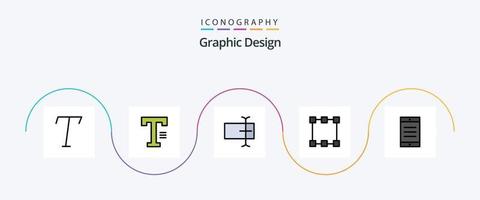 Design Line Filled Flat 5 Icon Pack Including . input. text. mobile vector