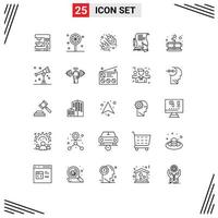 paquete de iconos de vector de stock de 25 signos y símbolos de línea para elementos de diseño de vector editables de papel de acuerdo de supermercado de aplicación de corazón