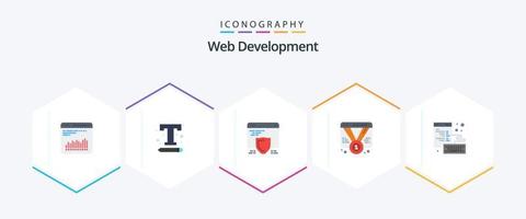 Web Development 25 Flat icon pack including web. promotion. web. favorite. web vector