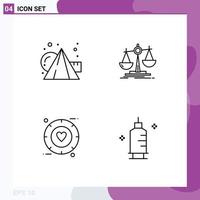 4 Line concept for Websites Mobile and Apps art signal cubes loss wedding Editable Vector Design Elements