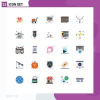 paquete de iconos vectoriales de stock de 25 signos y símbolos de línea para collar grabación de halloween cartera de pascua elementos de diseño vectorial editables vector