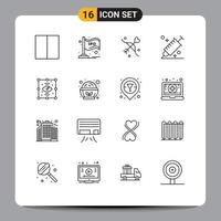 16 Universal Outline Signs Symbols of tool design chart colour wedding Editable Vector Design Elements