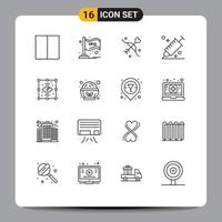 16 Universal Outline Signs Symbols of tool design chart colour wedding Editable Vector Design Elements