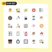 25 Universal Flat Colors Set for Web and Mobile Applications develop business badge target achievement Editable Vector Design Elements