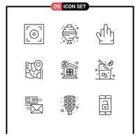 Set of 9 Vector Outlines on Grid for property finance high five discount google Editable Vector Design Elements