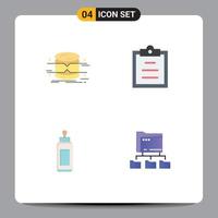 Modern Set of 4 Flat Icons and symbols such as database bottle infographics task baby Editable Vector Design Elements