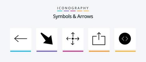 Symbols and Arrows Glyph 5 Icon Pack Including . arrow. circle. Creative Icons Design