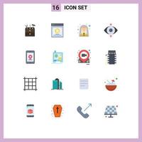 Set of 16 Modern UI Icons Symbols Signs for internet view church focus profession Editable Pack of Creative Vector Design Elements