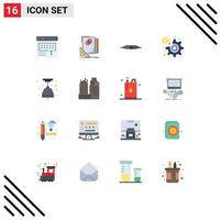 Modern Set of 16 Flat Colors Pictograph of gear dollar sketch men movember Editable Pack of Creative Vector Design Elements