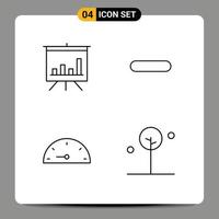 Modern Set of 4 Filledline Flat Colors Pictograph of analytics performance delete remove leaf Editable Vector Design Elements