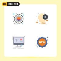 4 Flat Icon concept for Websites Mobile and Apps business computer product thinking remote Editable Vector Design Elements