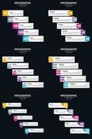 mejore su presentación con el paquete de infografías vectoriales 6. incluyendo 5 pasos y líneas de tiempo vector