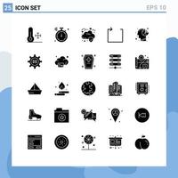 25 Universal Solid Glyphs Set for Web and Mobile Applications mind head data graph repeat Editable Vector Design Elements