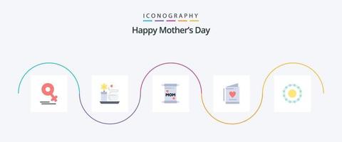 Happy Mothers Day Flat 5 Icon Pack Including . jewelry. mom. bracelet. love vector