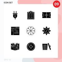 Modern Set of 9 Solid Glyphs and symbols such as weather nature field source development Editable Vector Design Elements