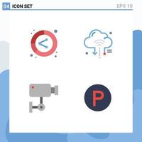 Mobile Interface Flat Icon Set of 4 Pictograms of analysis cloud lead iot device Editable Vector Design Elements