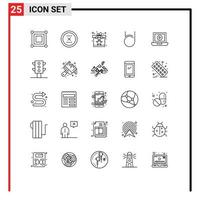 Line Pack of 25 Universal Symbols of crypto currency coin interface bit deal star Editable Vector Design Elements