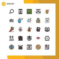 paquete de iconos de vector de stock de 25 signos y símbolos de línea para elementos de diseño de vector editables de pila de decoración de negocios de vacaciones de fiesta