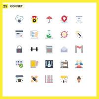 Set of 25 Modern UI Icons Symbols Signs for alarm place badge map holder Editable Vector Design Elements