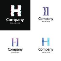 letra h diseño de paquete de logotipos grandes diseño de logotipos modernos y creativos para su negocio vector