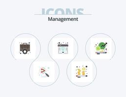paquete de iconos planos de gestión 5 diseño de iconos. bombilla. idea. caso. Idea de negocio. estratégico vector