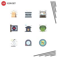 Set of 9 Modern UI Icons Symbols Signs for house medical st hospital small business Editable Vector Design Elements