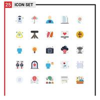 Set of 25 Modern UI Icons Symbols Signs for files document spring copy playback Editable Vector Design Elements