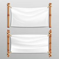 Bamboo Frame With Realistic Paper Background. For Your Message. Empty Canvas For Text. Realistic Illustration. vector