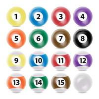 Billiard Ball Set Vector Realistic. Commonly Used Colors. Three-dimensional And Realistic Looking, Isolated