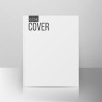 Book Cover Template Vector. Realistic Illustration Isolated On Gray Background. Empty White Clean White Mock Up Template For Design vector