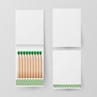 Book Of Matches Vector. Top View Closed Opened Blank. For Adding Your Packing Design And Advertising. Realistic Illustration vector