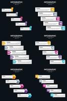 nuestro paquete de infografías vectoriales 6 incluye 5 pasos y líneas de tiempo para su presentación vector