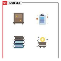 4 Thematic Vector Flat Icons and Editable Symbols of window education check list learning Editable Vector Design Elements