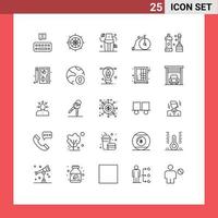 Set of 25 Modern UI Icons Symbols Signs for cleaner vehicle diet transportation bike Editable Vector Design Elements