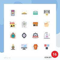 Group of 16 Flat Colors Signs and Symbols for store market store bag market mail Editable Pack of Creative Vector Design Elements