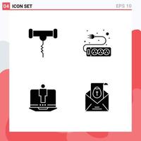 4 Creative Icons Modern Signs and Symbols of drink hardware stork socket massege Editable Vector Design Elements