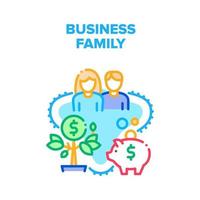 ilustración de color de concepto de vector de familia empresarial