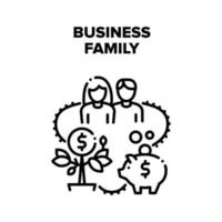 Business Family Vector Black Illustration