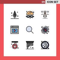 9 Creative Icons Modern Signs and Symbols of health sets tools search video Editable Vector Design Elements