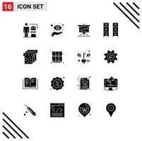 Universal Icon Symbols Group of 16 Modern Solid Glyphs of furniture tactics vision success marketing Editable Vector Design Elements