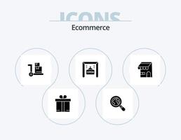 Ecommerce Glyph Icon Pack 5 Icon Design. . shop. shopping. online. building vector