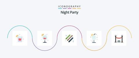 Night Party Flat 5 Icon Pack Including . party. party. night. party vector