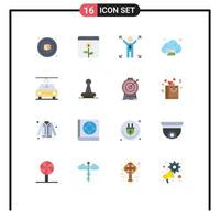 16 Universal Flat Colors Set for Web and Mobile Applications stamp car business technology gallery Editable Pack of Creative Vector Design Elements