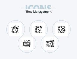 Time Management Line Icon Pack 5 Icon Design. circle. watch. clock. timer. pocket watch vector