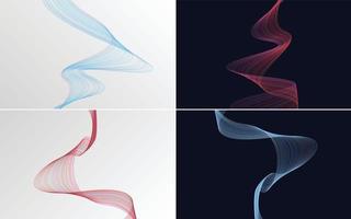 Add visual interest to your design with this set of 4 geometric wave pattern backgrounds vector